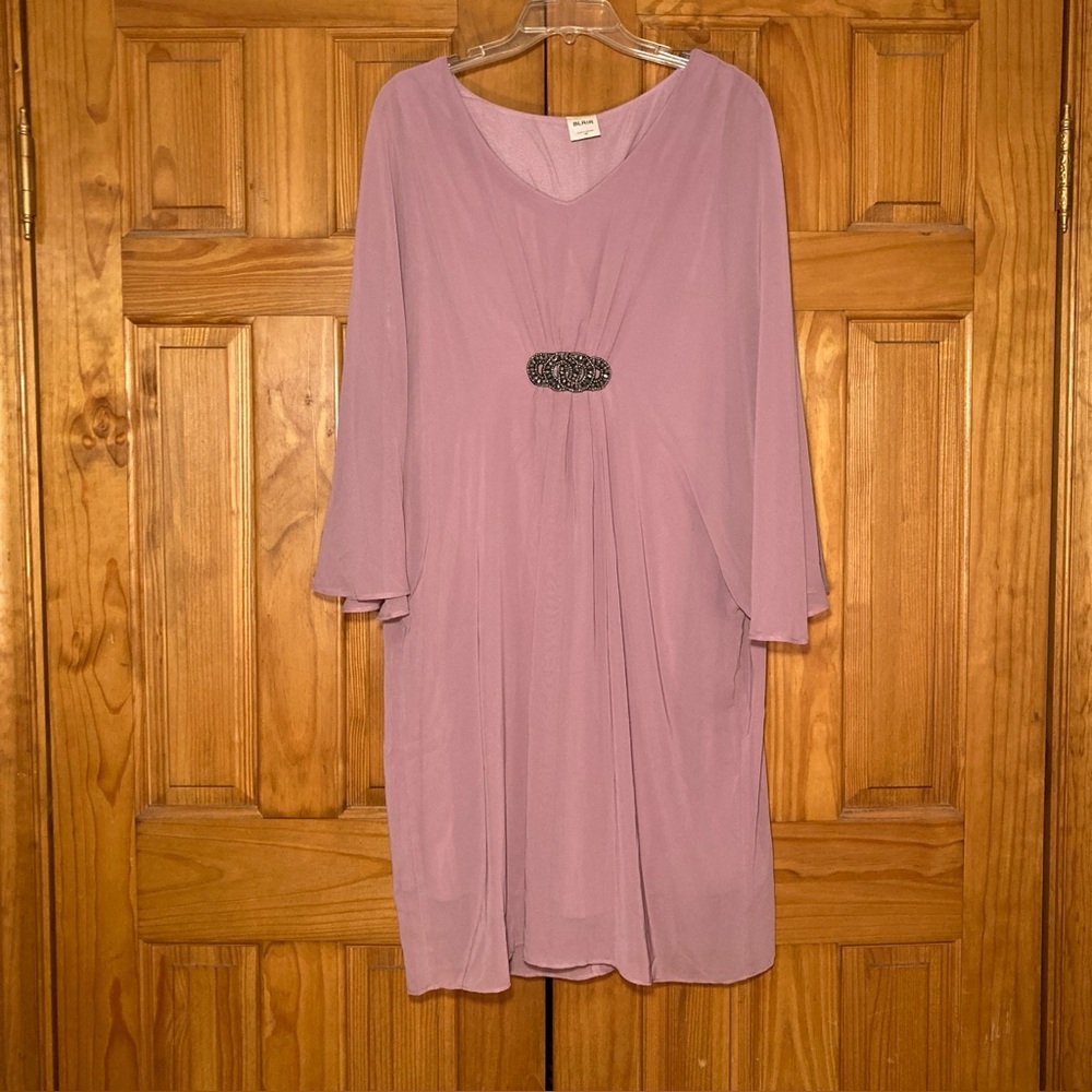 NWOT Blair Formal Sheer Lined Dress Midi Mauve Size 16